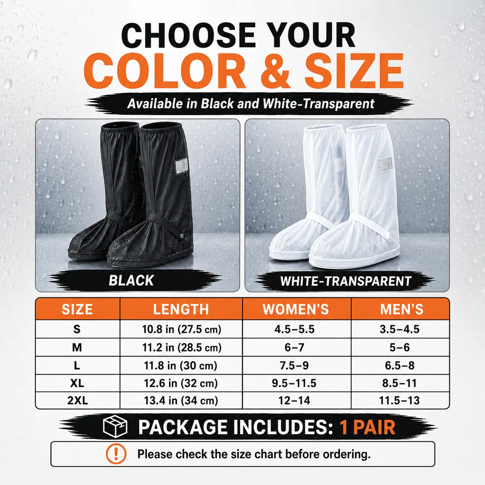 🌧️ Reusable Waterproof Boot Covers for Rain, Mud & Snow