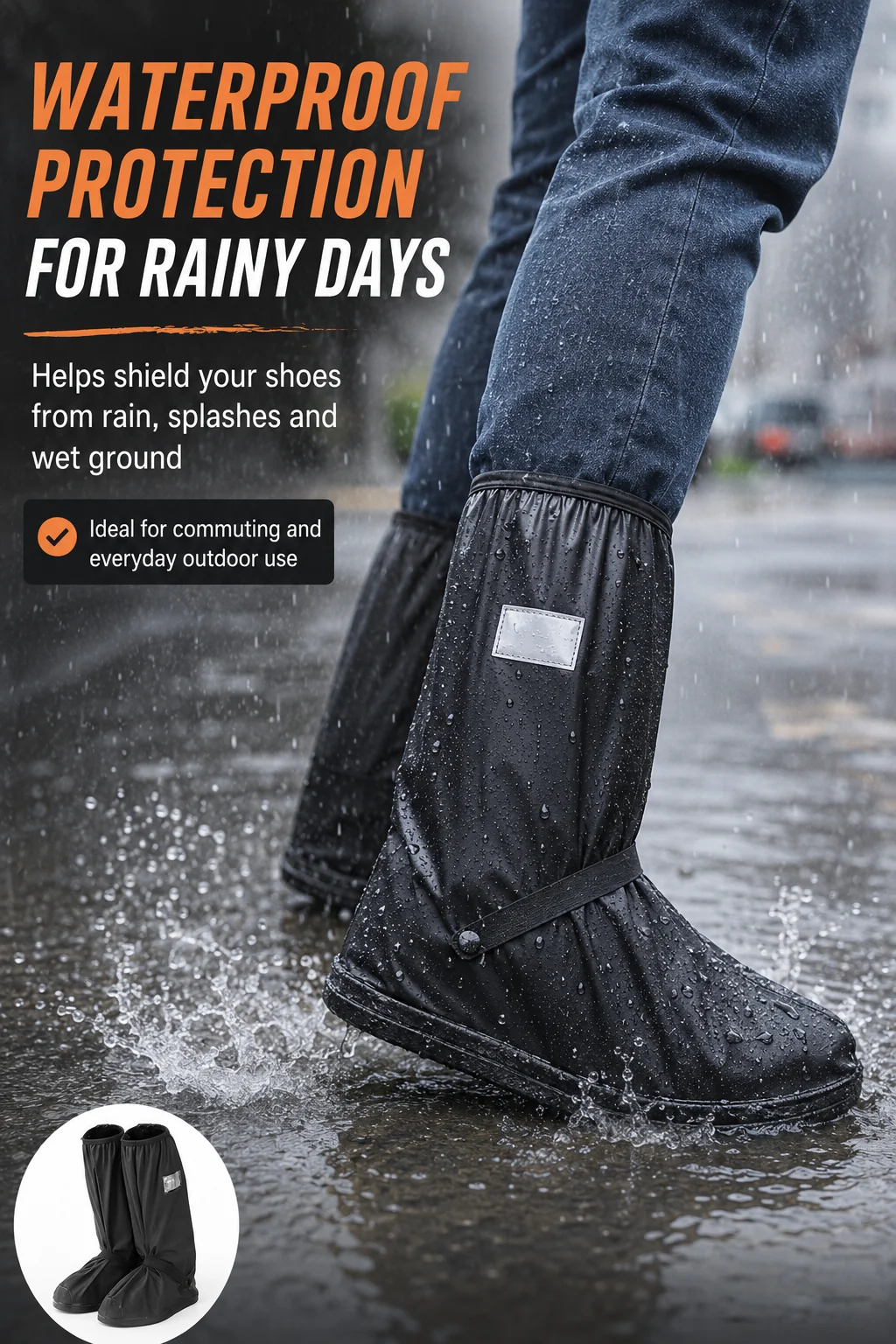 🌧️ Reusable Waterproof Boot Covers for Rain, Mud & Snow