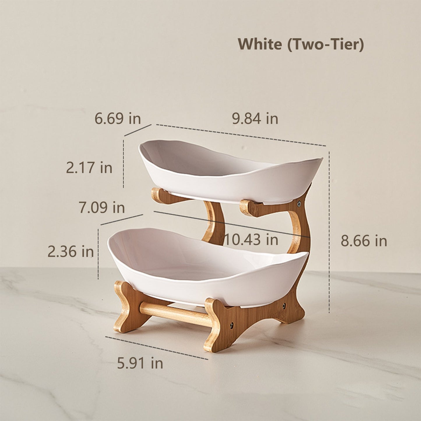 🍓2-Tier Fruit Basket, Countertop Fruit Bowl(Includes Stand)
