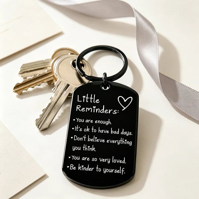 Engraved Inspirational Stainless Steel Keychain