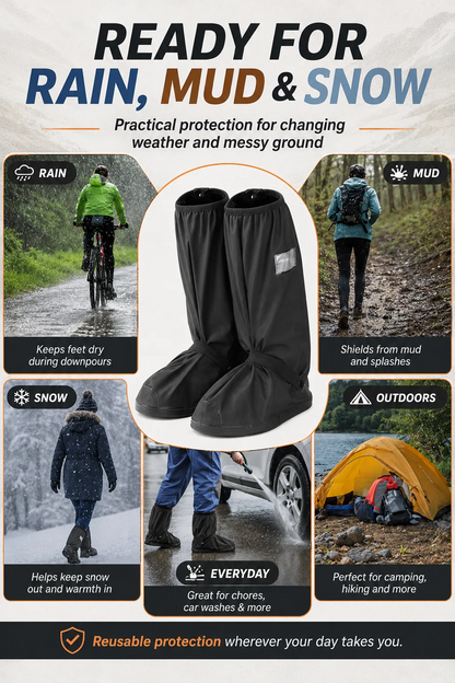 🌧️ Reusable Waterproof Boot Covers for Rain, Mud & Snow