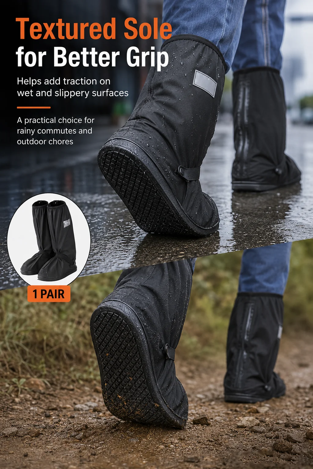 🌧️ Reusable Waterproof Boot Covers for Rain, Mud & Snow