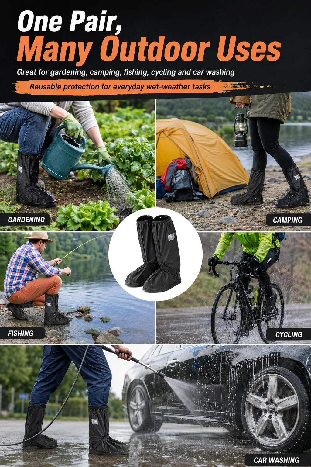 🌧️ Reusable Waterproof Boot Covers for Rain, Mud & Snow