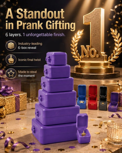 🖕Nested Middle Finger Prank Gift Box, 6-Layer Never Ending Surprise Gag Box