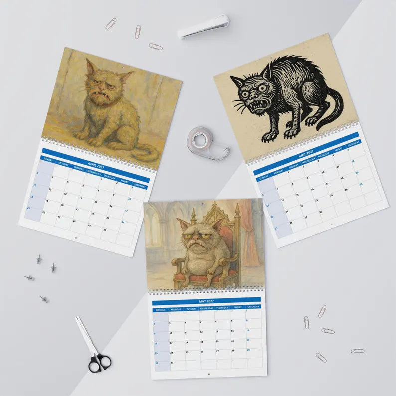🔥Chonky & Chaotic: The 2027 Ugly Cat Wall Calendar