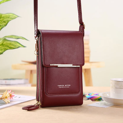 👜📱 Simple and elegant women's touchscreen crossbody phone wallet