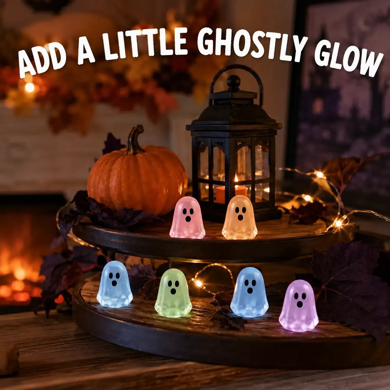 👻30PCS Glow-in-the-Dark Cute Ghost Resin Bead Set
