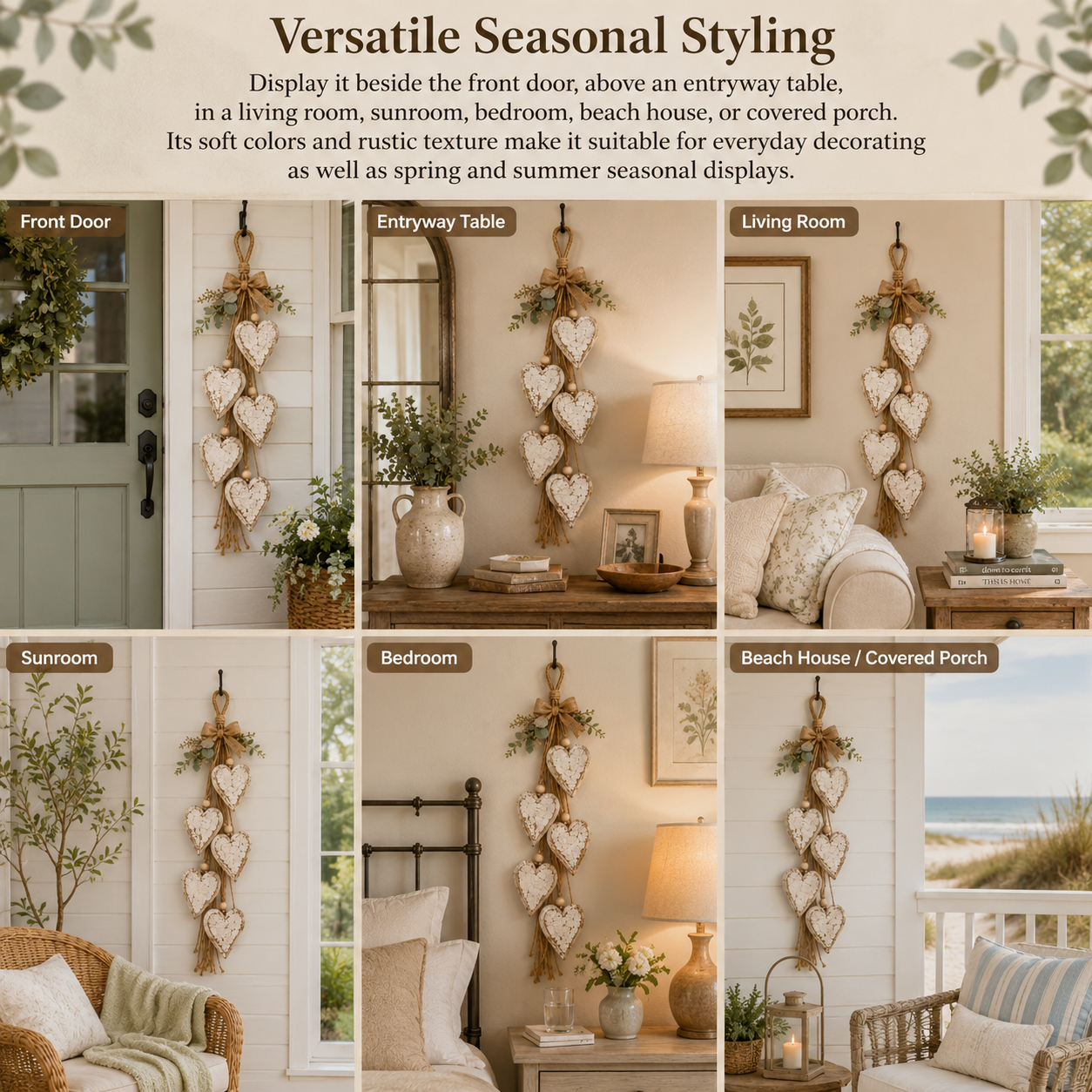 🤎 Hanging Heart Wall Decor