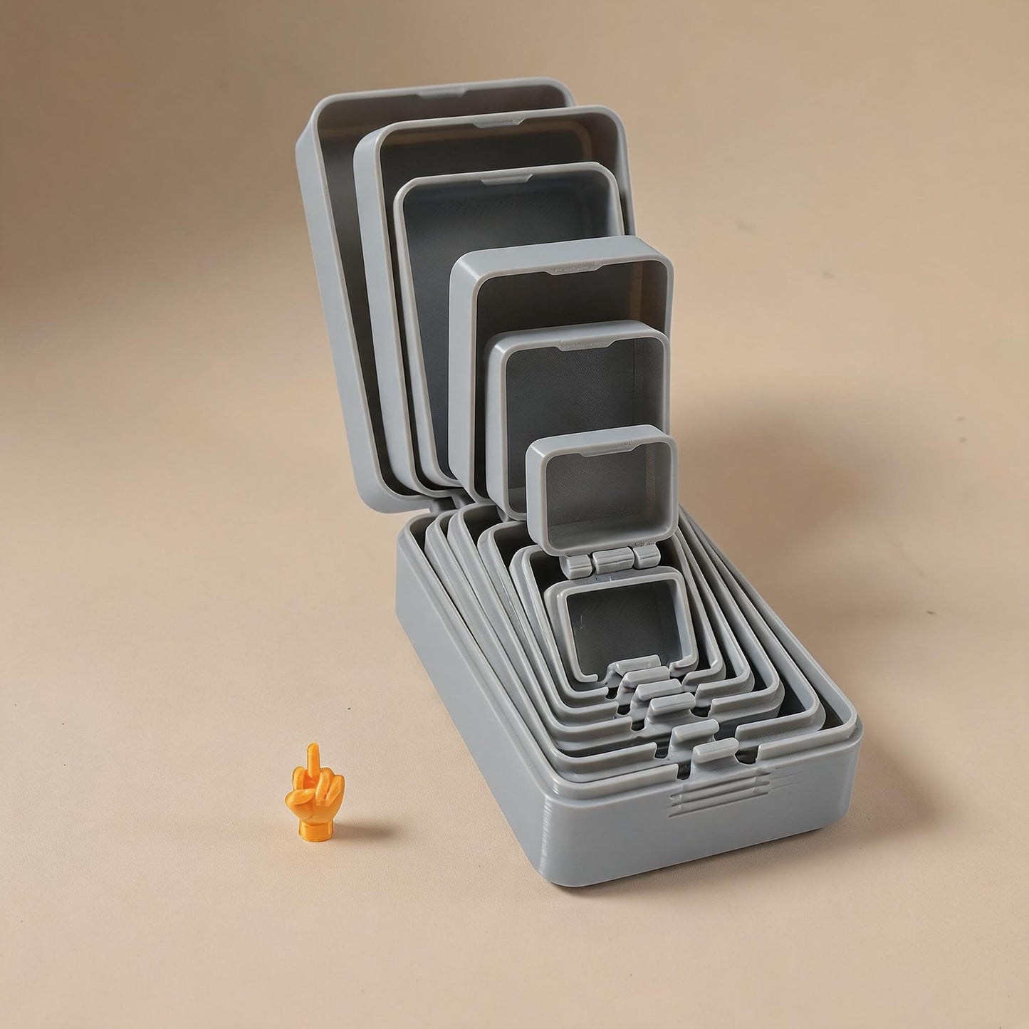🖕Nested Middle Finger Prank Gift Box, 6-Layer Never Ending Surprise Gag Box