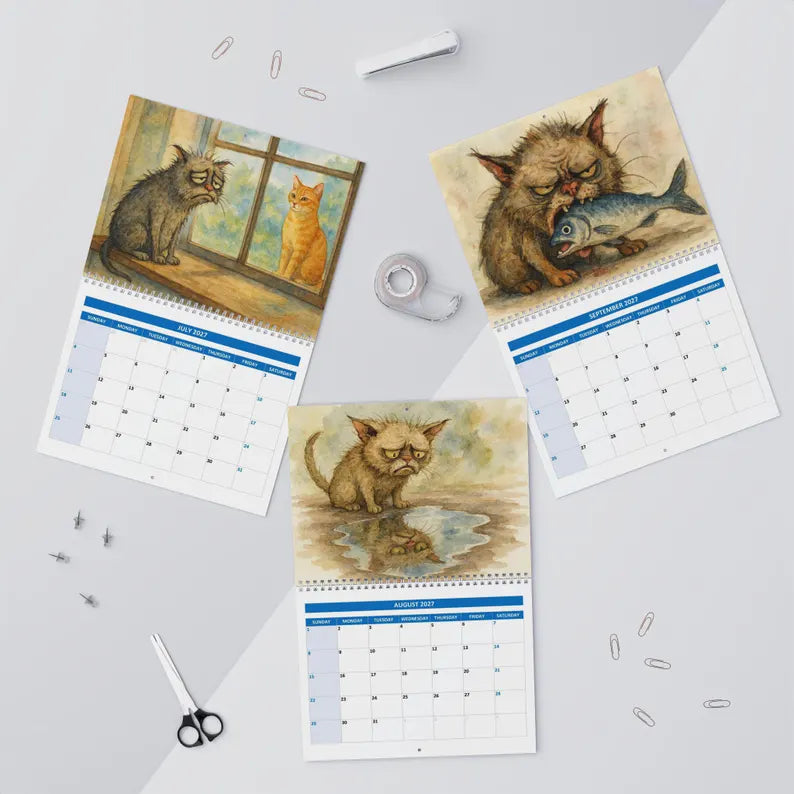 🔥Chonky & Chaotic: The 2027 Ugly Cat Wall Calendar