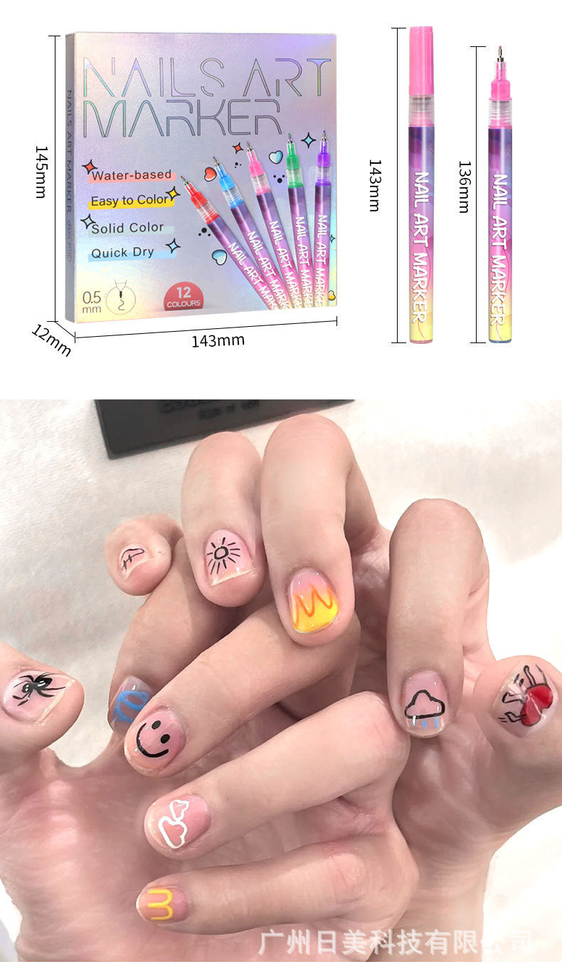 💅Nail Art Marker Set with Precision Tip – Acrylic Pens for Detailed Nail Designs🌼
