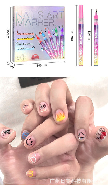 💅Nail Art Marker Set with Precision Tip – Acrylic Pens for Detailed Nail Designs🌼
