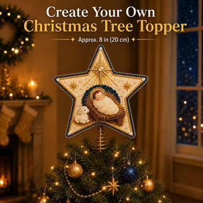 ⭐ Christian Faith Pearl Diamond Art Christmas Tree Topper Kit