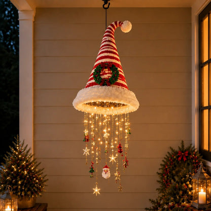 🎅 Light-Up Christmas Hat Chandelier 🎄| 5 Styles Warm LED Christmas StringLight | Indoor Outdoor Porch HolidayDecor Gift