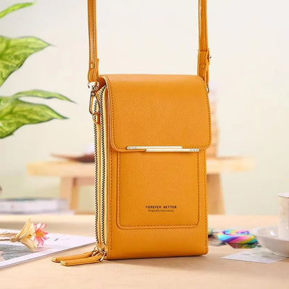 👜📱 Simple and elegant women's touchscreen crossbody phone wallet