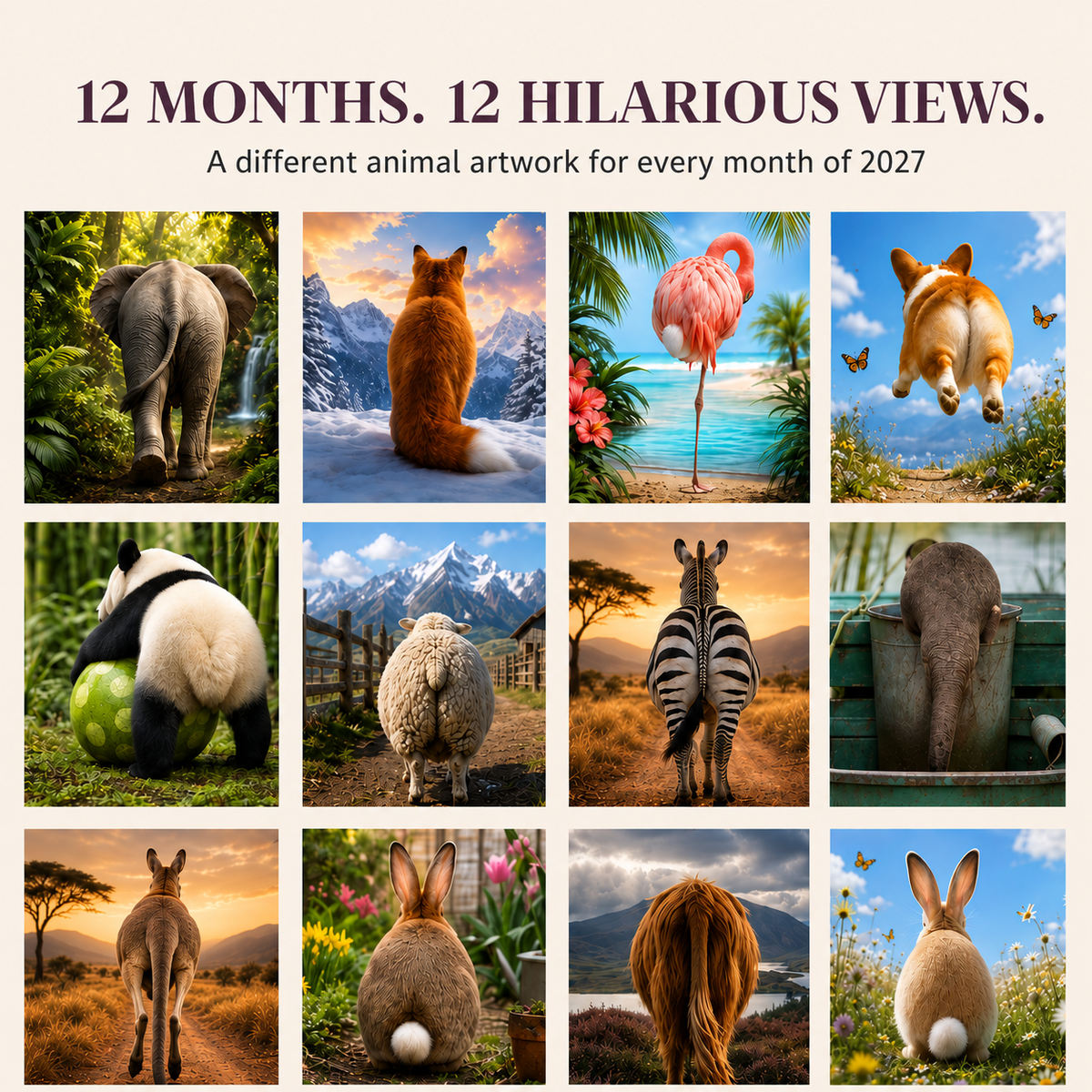 🐑 Turn Around, It’s 2027! A Hilariously Cheeky Animal Wall Calendar