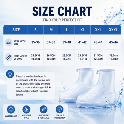 Waterproof Shoe Covers with Zipper & Adjustable Drawstring