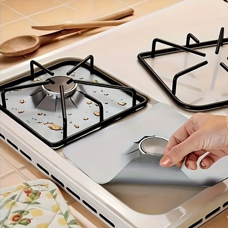 🔥Last Day 50% OFF🏆4-Piece Reusable Non-Stick Gas Stove Burner Covers – Heat-Resistant & Washable