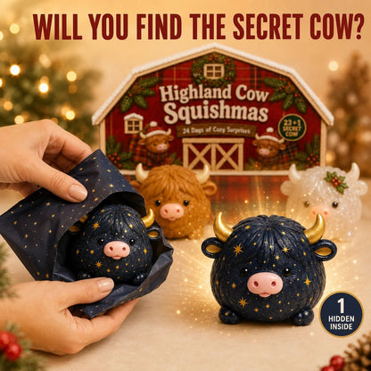🐮 Highland Cow Squishy Collection | 12-Piece Harvest Herd or 24-Piece Holiday Collector’s Edition with Unique Characters & Secret Cow ✨(📦Buy 2 Free Shipping)
