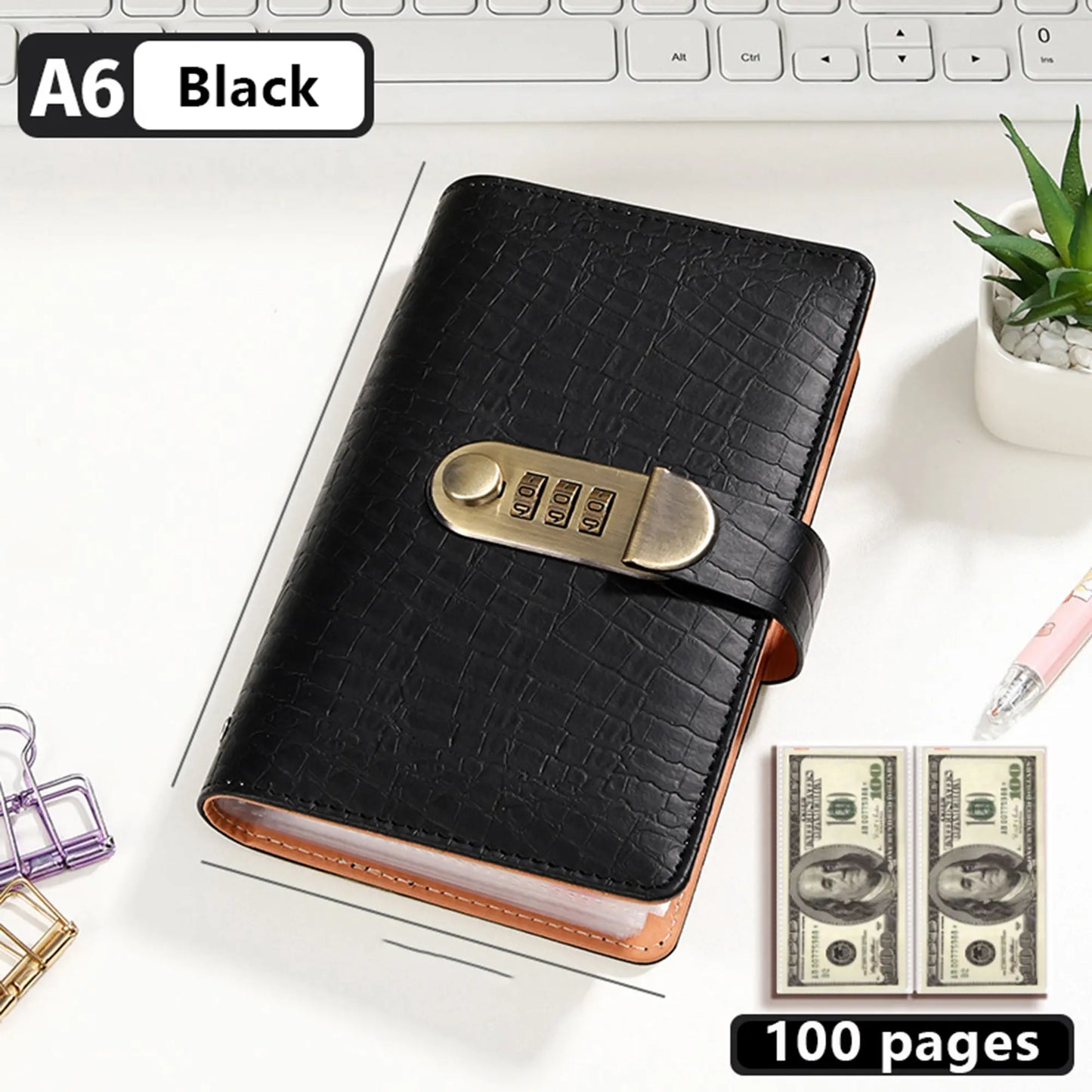 A6 Savings Notebook with Lock - Budget Planner & Organizer