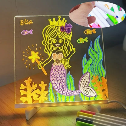 🎨 LED Note Board with Colored Pens🖌