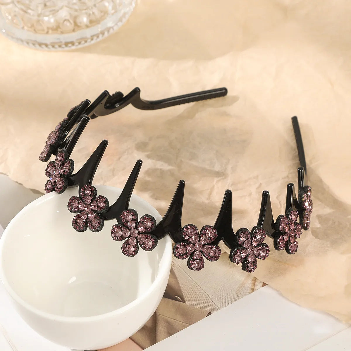 ✨ Wavy Butterfly Headband Set – Non‑Slip, Sparkling, 4 Colors