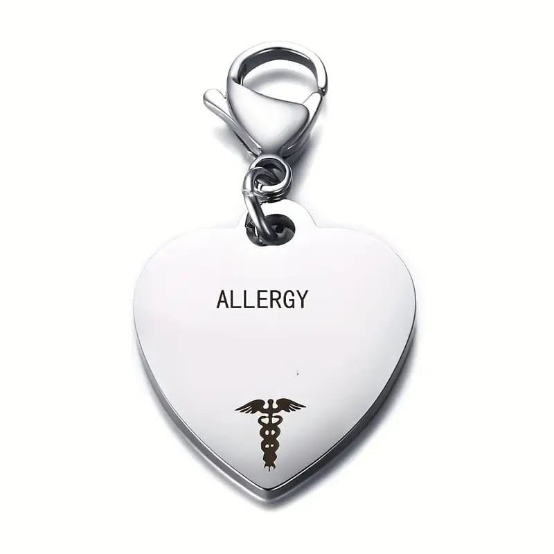 🔥💝Unique Heart-Shaped Medical ID Pendant Keyring🏥