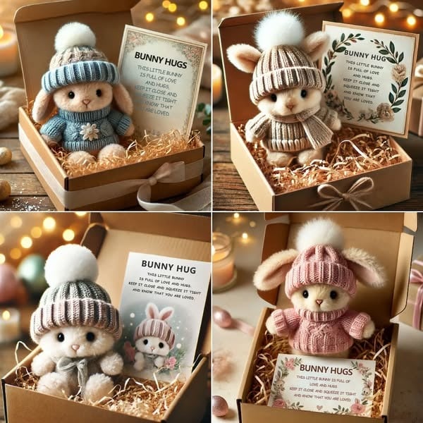 🐇Handmade Mini Bunny Hug Cute Easter Gift🎁