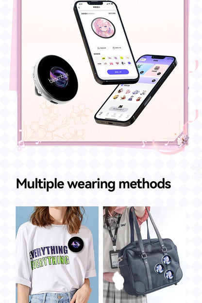 🔥Digital Badge Photo Video GIF Display Screen Pins Pixel Touchscreen Lightweight 500mAh