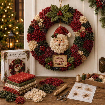 🎁🎄 3D Fabric Poke Wreath DIY Kit