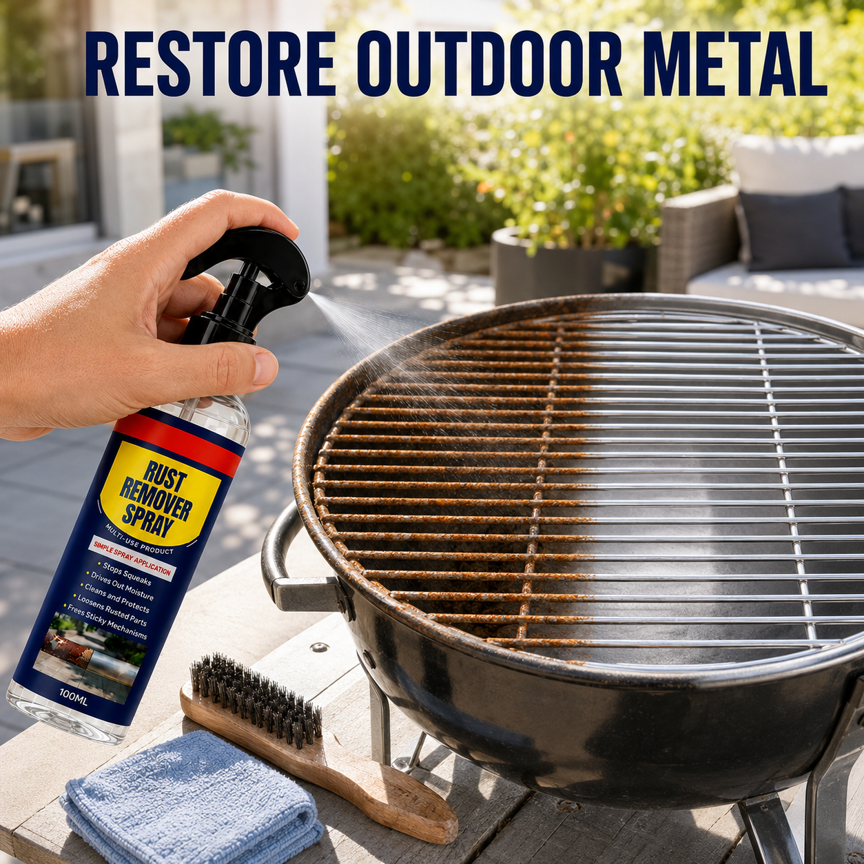 🔥Rust Remover Spray – Multi‑Use Metal Care for Taps, Fixtures, Hinges & Outdoor Grills