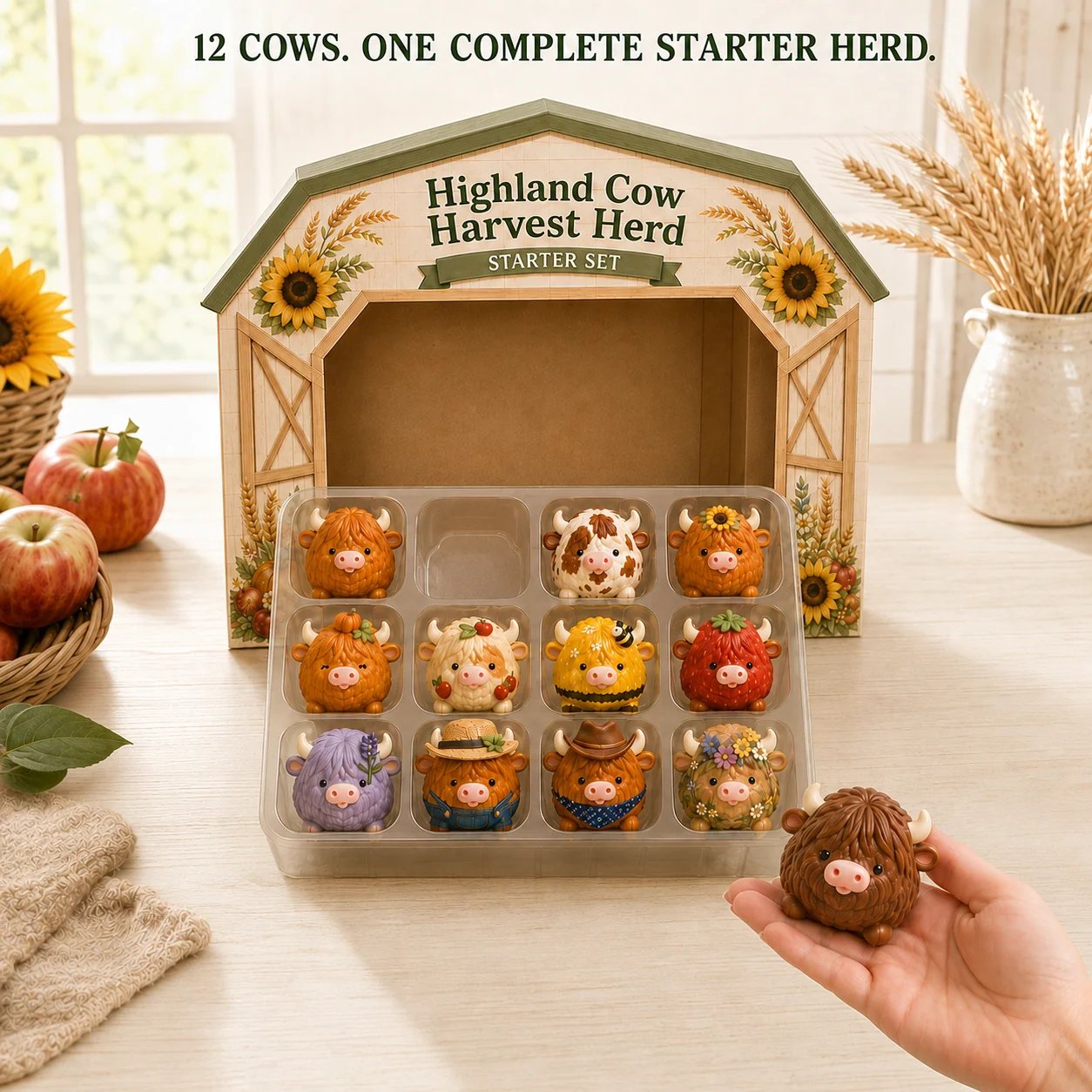 🐮 Highland Cow Squishy Collection | 12-Piece Harvest Herd or 24-Piece Holiday Collector’s Edition with Unique Characters & Secret Cow ✨(📦Buy 2 Free Shipping)