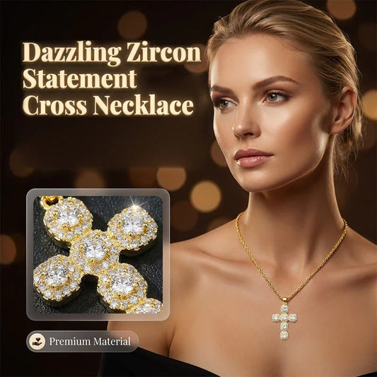 ⏳⏰Copper Inlaid Zircon Cross Charm Pendant📿✝️💎