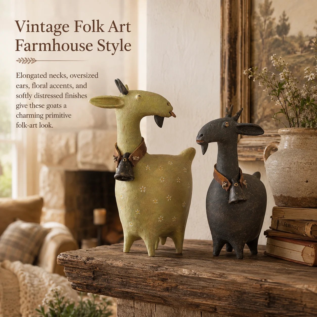 🐾Whimsical Farmhouse Goat Figurines