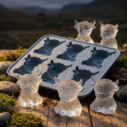 🐮 Mini Highland Cow Ice Cube & Dessert Mold 🧊🍪(2 PCS)