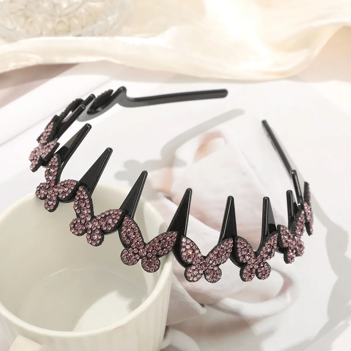 ✨ Wavy Butterfly Headband Set – Non‑Slip, Sparkling, 4 Colors