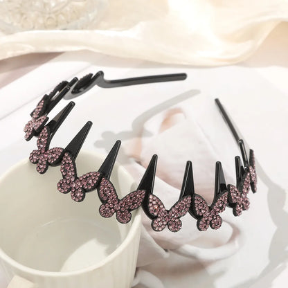✨ Wavy Butterfly Headband Set – Non‑Slip, Sparkling, 4 Colors
