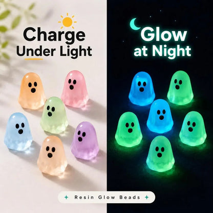 👻30PCS Glow-in-the-Dark Cute Ghost Resin Bead Set