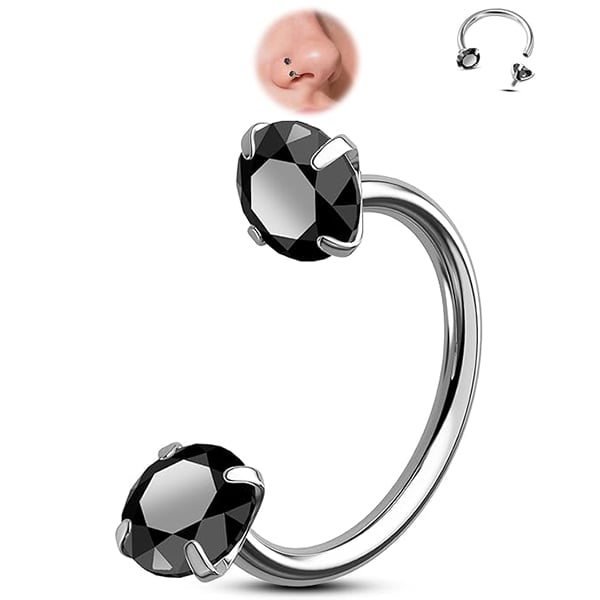 🔥Last Day 50% OFF - Horseshoe Gem Nose Ring – Internally Threaded & Comfortable