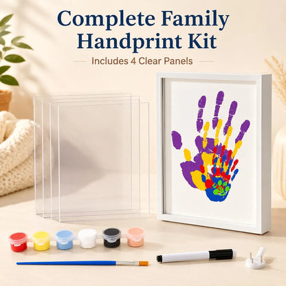 Wooden Transparent Handprint Frame Set, DIY Family Memorial Gift Kit