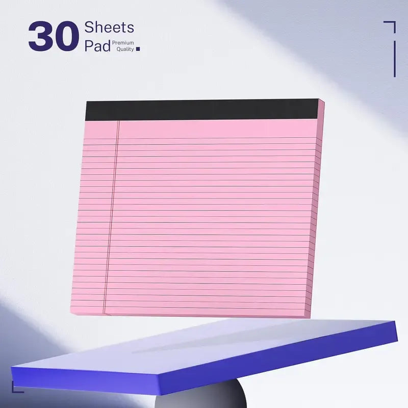 📝Office Pop! Wide Legal Pad (Double-sided nrintino No ink bleeding) – Colorful, Landscape, Double Ruling, 30 Easy‑Tear Sheets 🌈📄✨