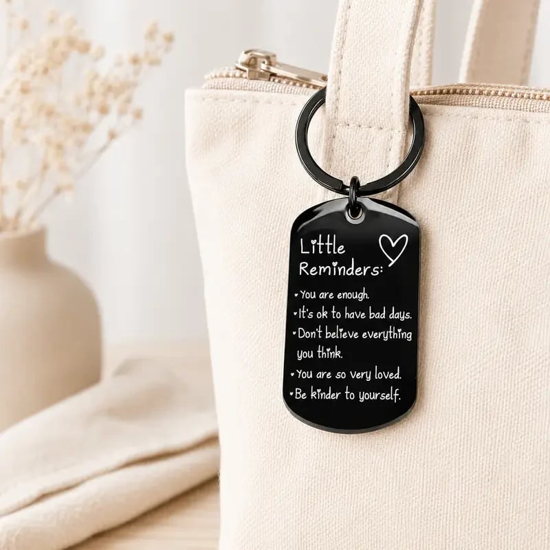 Engraved Inspirational Stainless Steel Keychain