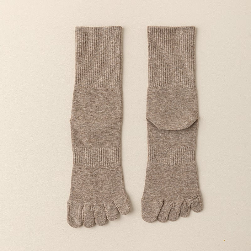 Five‐Toe Cotton Socks — Odor‐Control & Breathable