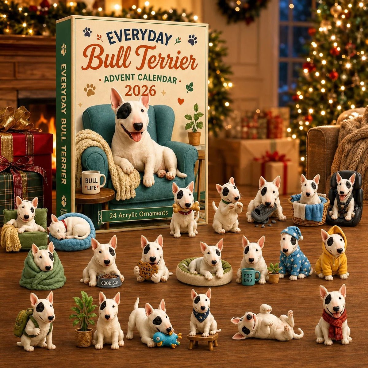 ✨🐶Everyday Bull Terrier Advent Calendar 2026 - 24-Day Festive Countdown