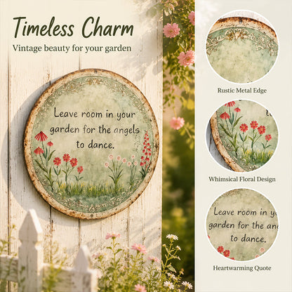 ✨ Angel Dance Round Metal Sign