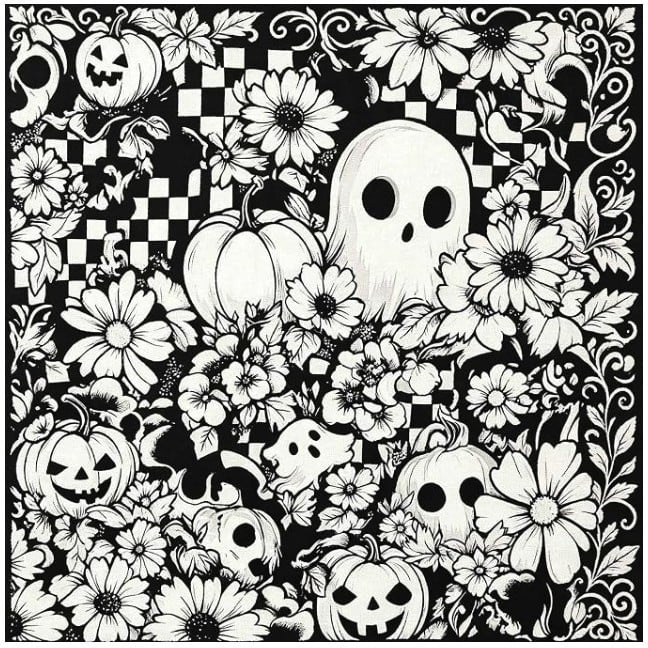 🎨Halloween Colouring Sherpa Blanket| Washable, Reusable, DIY Spooky Decor & Family Craft Gift