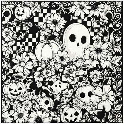 🎨Halloween Colouring Sherpa Blanket| Washable, Reusable, DIY Spooky Decor & Family Craft Gift