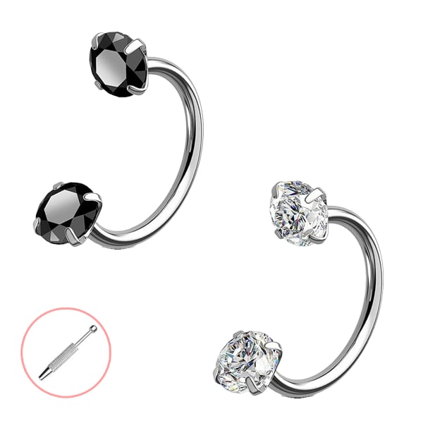 🔥Last Day 50% OFF - Horseshoe Gem Nose Ring – Internally Threaded & Comfortable