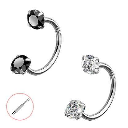 🔥Last Day 50% OFF - Horseshoe Gem Nose Ring – Internally Threaded & Comfortable