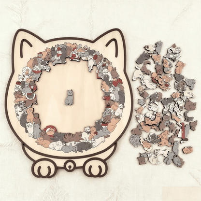 Cat Shaped Wooden Jigsaw Puzzle